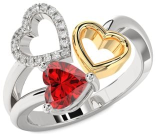 Gold Silver Heart Promise Ring