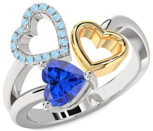 Silver & 10K gold Heart Promise Ring