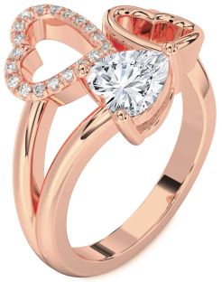 Diamond Rose Gold Heart Ring