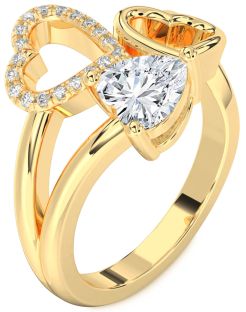 Diamond Gold Heart Ring