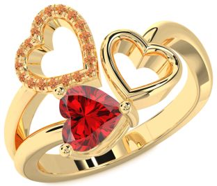 Emerald Gold Heart Ring