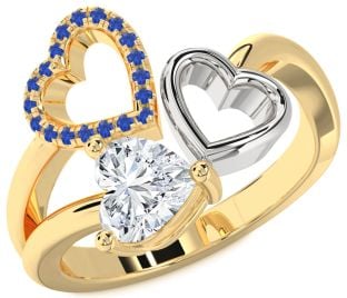 White Yellow Gold Heart Promise Ring