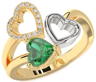 Gold Silver Heart Promise Ring