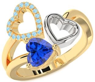 White Yellow Gold Heart Promise Ring