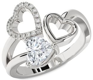 Diamond Platinum Heart Ring