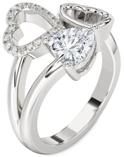 Diamond White Gold Heart Ring