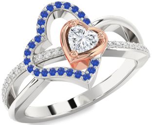 Diamond White Rose Gold Heart Promise Ring