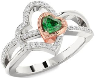 Diamond White Rose Gold Heart Promise Ring