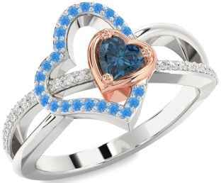Diamond White Rose Gold Heart Promise Ring