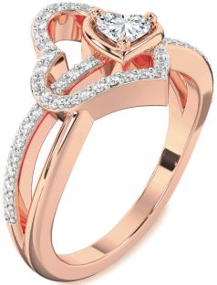 Diamond Rose Gold Heart Ring