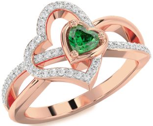 Diamond Rose Gold Heart Promise Ring
