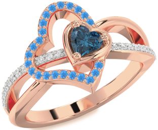 Diamond Rose Gold Heart Promise Ring