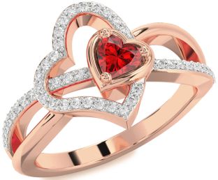 Diamond Rose Gold Heart Promise Ring
