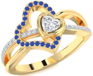 Diamond Gold Heart Promise Ring