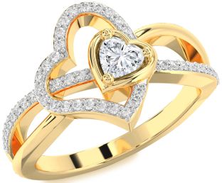 Diamond Gold Heart Ring