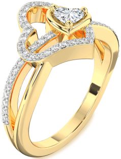 Diamond Gold Heart Ring