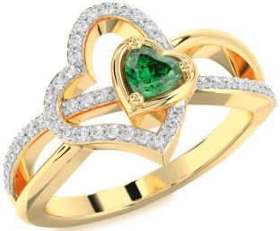 Diamond Gold Heart Promise Ring