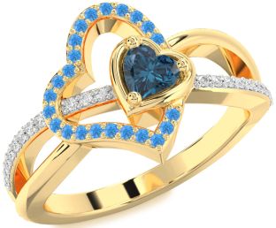 Diamond Gold Heart Promise Ring