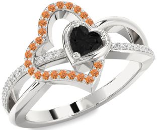 Diamond Silver Heart Promise Ring