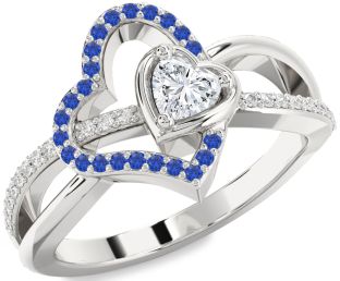 Diamond Platinum Heart Promise Ring