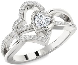 Diamond Platinum Heart Ring