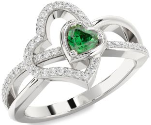Diamond Platinum Heart Promise Ring