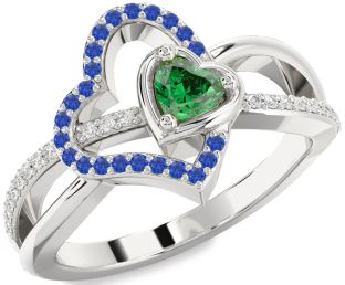 Diamond Silver Heart Promise Ring