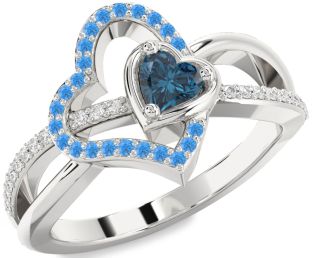 Diamond Platinum Heart Promise Ring