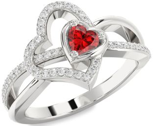 Diamond Platinum Heart Promise Ring