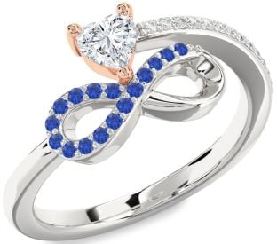 Diamond White Rose Gold Infinity Heart Promise Ring