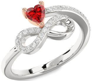 Diamond White Rose Gold Infinity Heart Promise Ring