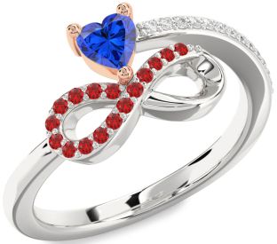 Diamond White Rose Gold Infinity Heart Promise Ring