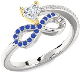 Diamond Platinum & Yellow Gold Infinity Heart Promise Ring