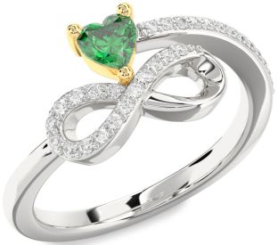 Diamond Platinum & Yellow Gold Infinity Heart Promise Ring