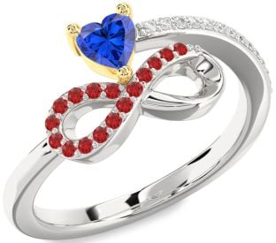 Diamond Gold Silver Infinity Heart Promise Ring