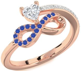 Diamond Rose Gold Infinity Heart Promise Ring