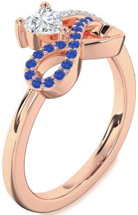 Diamond Rose Gold Infinity Heart Promise Ring