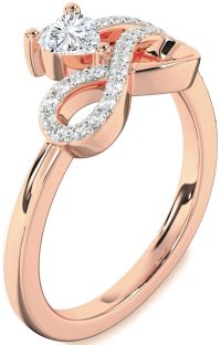 Diamond Rose Gold Infinity Heart Ring