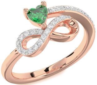 Diamond Rose Gold Infinity Heart Promise Ring