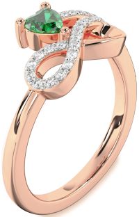 Diamond Rose Gold Infinity Heart Promise Ring