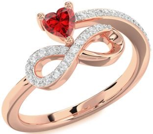 Diamond Rose Gold Infinity Heart Promise Ring