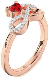 Diamond Rose Gold Infinity Heart Promise Ring