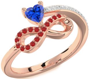 Diamond Rose Gold Infinity Heart Promise Ring