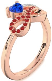 Diamond Rose Gold Infinity Heart Promise Ring