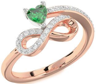 Diamond Platinum & Rose Gold Infinity Heart Promise Ring