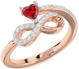 Diamond Platinum & Rose Gold Infinity Heart Promise Ring