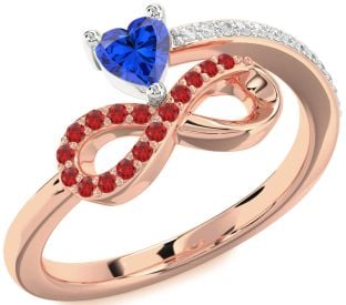 Diamond Platinum & Rose Gold Infinity Heart Promise Ring
