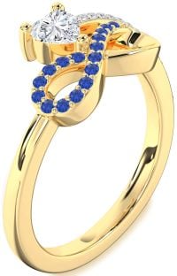 Diamond Gold Infinity Heart Promise Ring