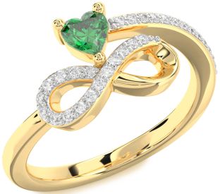 Diamond Gold Infinity Heart Promise Ring
