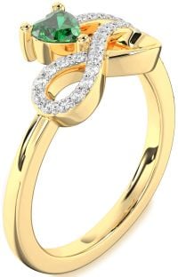Diamond Gold Infinity Heart Promise Ring